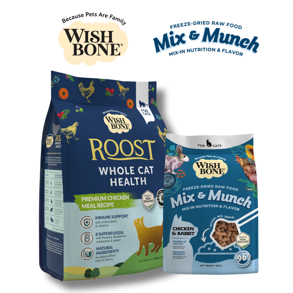 Wishbone Bundle of Cat Dry Food and Mix & Munch Freeze-Dried Raw Topper