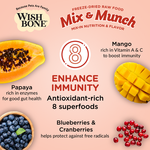 Wishbone Mix & Munch Freeze-Dried Raw Topper Beef & Venison for Dogs 350g