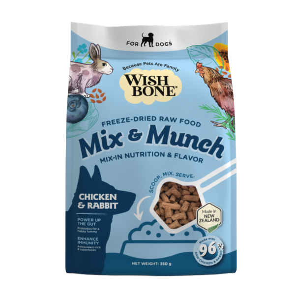 Wishbone Mix & Munch Freeze-Dried Raw Topper Chicken & Rabbit for Dogs 350g