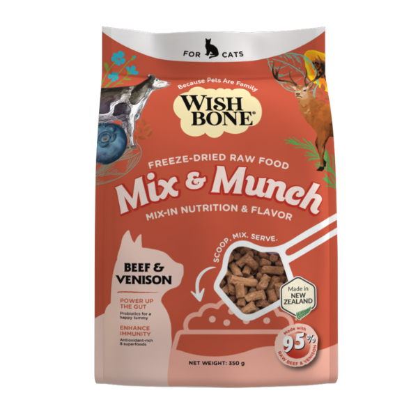 Wishbone Mix & Munch Freeze-Dried Raw Topper Beef & Venison for Cats 350g