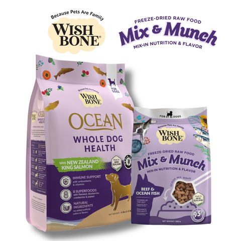 Wishbone Dog Dry Food and Mix & Munch Freeze-Dried Raw Topper Dog Bundle Deals