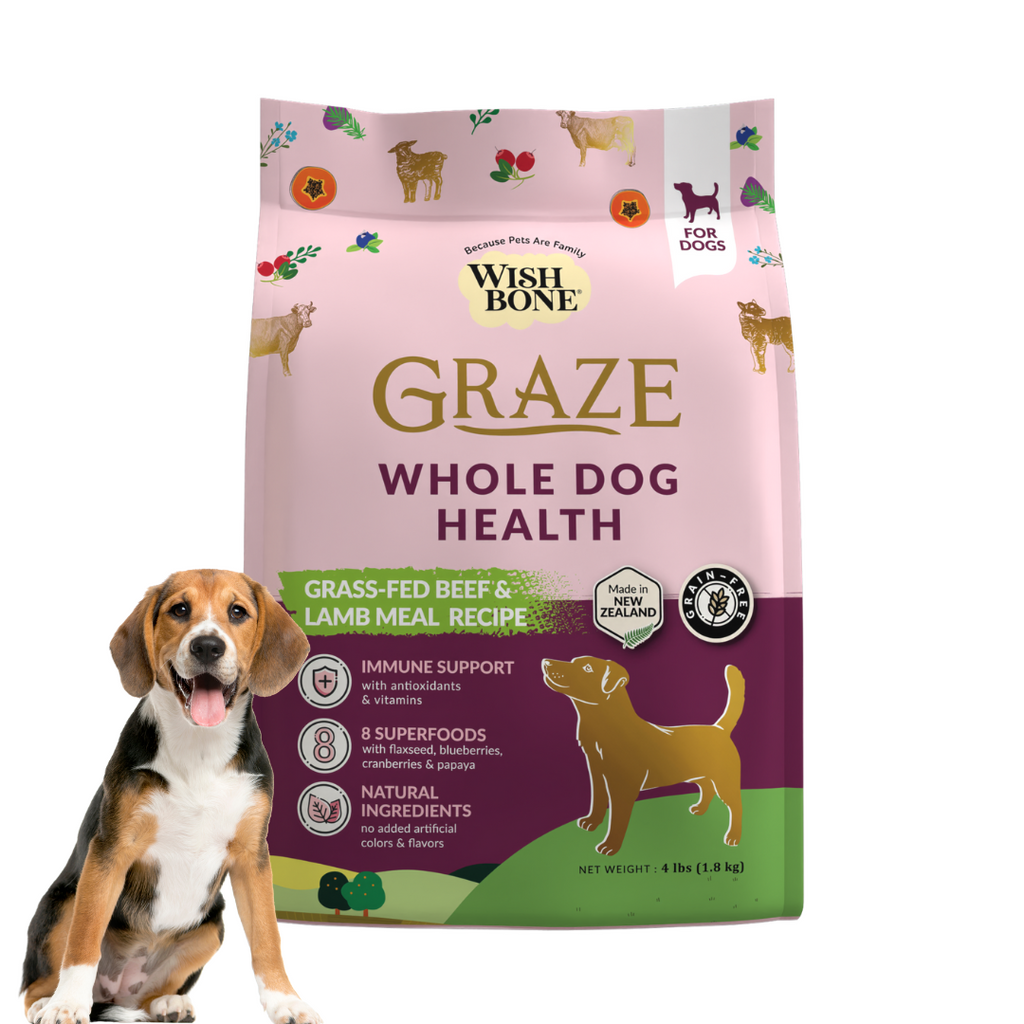 Wishbone Graze New Zealand Beef and Lamb, Gluten Free, Grain Free Dry Dog Food for Overall Pet Health