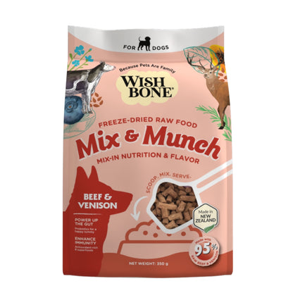 Wishbone Beef & Venison Freeze-Dried Raw Topper for Dogs - 350g