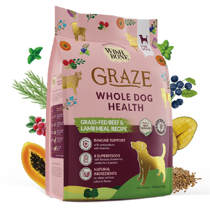 Wishbone Graze for Dogs - New Zealand Beef and Lamb 1.8kg, 9kg