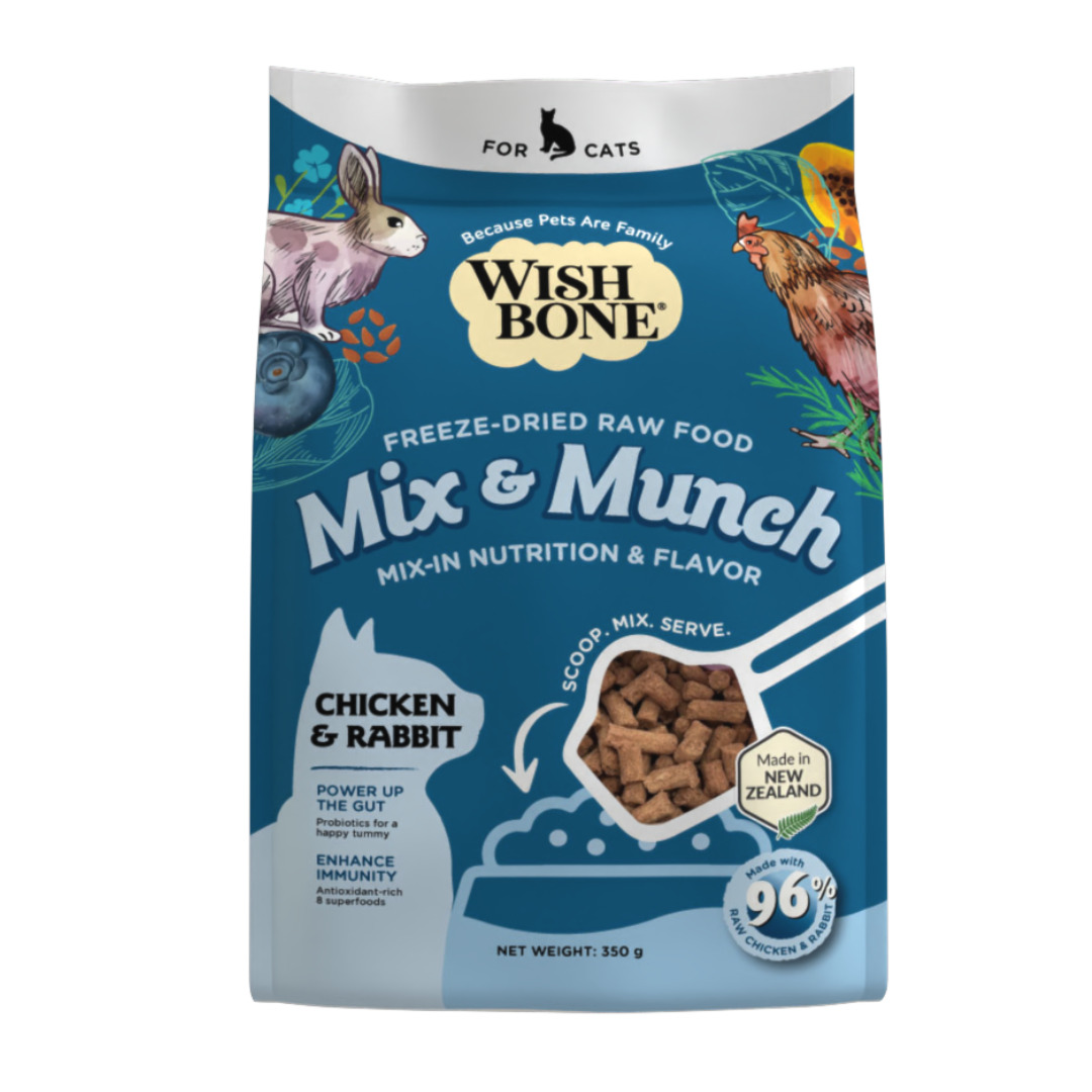 Wishbone Chicken & Rabbit Freeze-Dried Topper for Cats - 350g