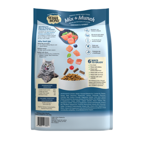 Wishbone Mix & Munch Freeze-Dried Raw Topper Chicken & Rabbit for Cats 350g