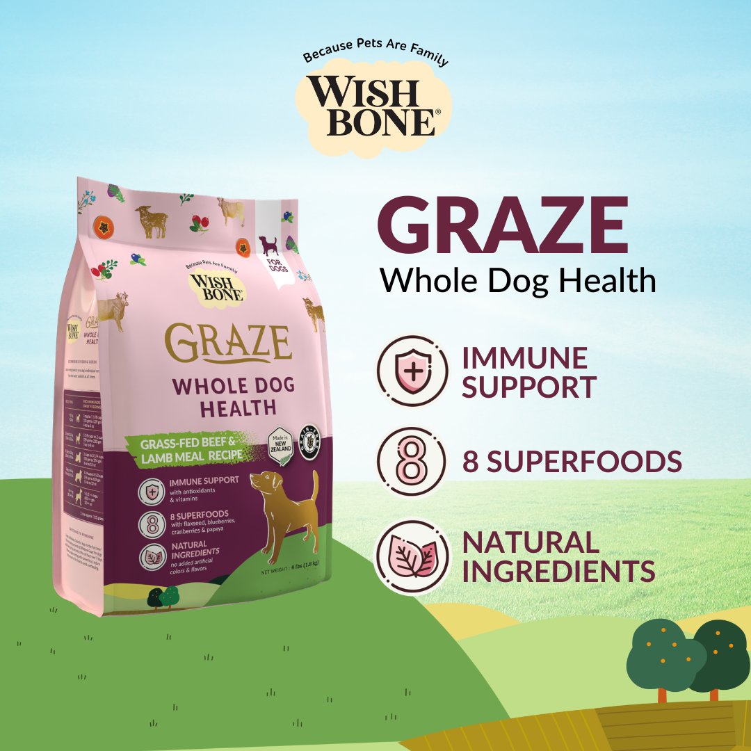 Wishbone Graze for Dogs - New Zealand Beef and Lamb 1.8kg, 9kg