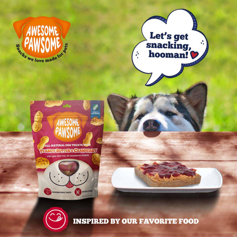 Awesome Pawsome All Natural Dog Treats Peanut Butter and Cranberry