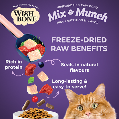 Wishbone Beef & Ocean Fish Freeze-Dried Raw Topper for Cats - 350g