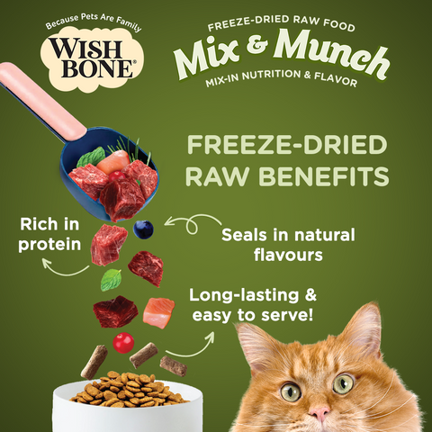 Wishbone Mix & Munch Freeze-Dried Raw Topper Lamb, Goat & Chicken for Cats 350g