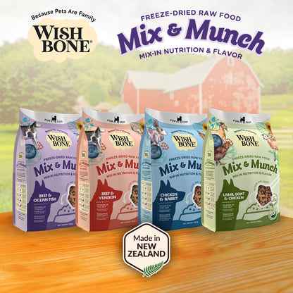 Wishbone Beef & Ocean Fish Freeze-Dried Raw Topper for Dogs - 350g