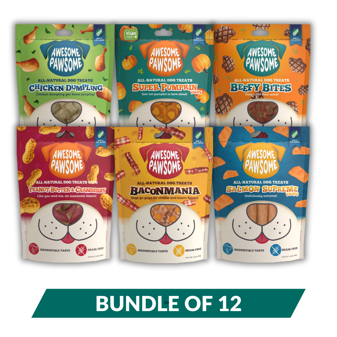 [Dog Treat Bundle of 12] Awesome Pawsome All Natural Dog Treats - 85g x 12