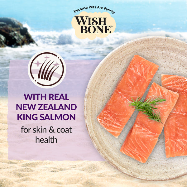 Wishbone Ocean New Zealand King Salmon, Gluten Free, Grain Free Dry Cat Food for Overall Pet Health