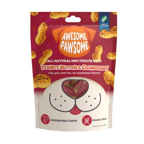 Awesome Pawsome All Natural Dog Treats Peanut Butter and Cranberry