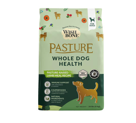 Wishbone Pasture New Zealand Lamb, Gluten Free, Grain Free Dry Dog Food for Overall Pet Health