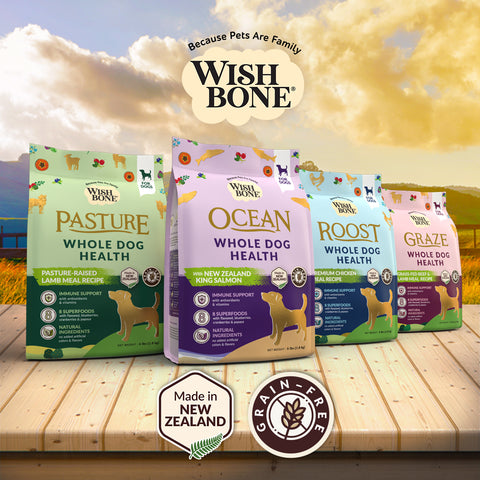 Wishbone Dog Dry Food for Overall Pet Health Bundle of 4 (All Flavours 1.8kg / $1.85 per cup)