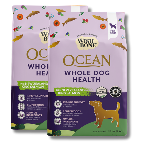 Wishbone Ocean New Zealand King Salmon, Gluten Free, Grain Free Dry Dog Food for Overall Pet Health