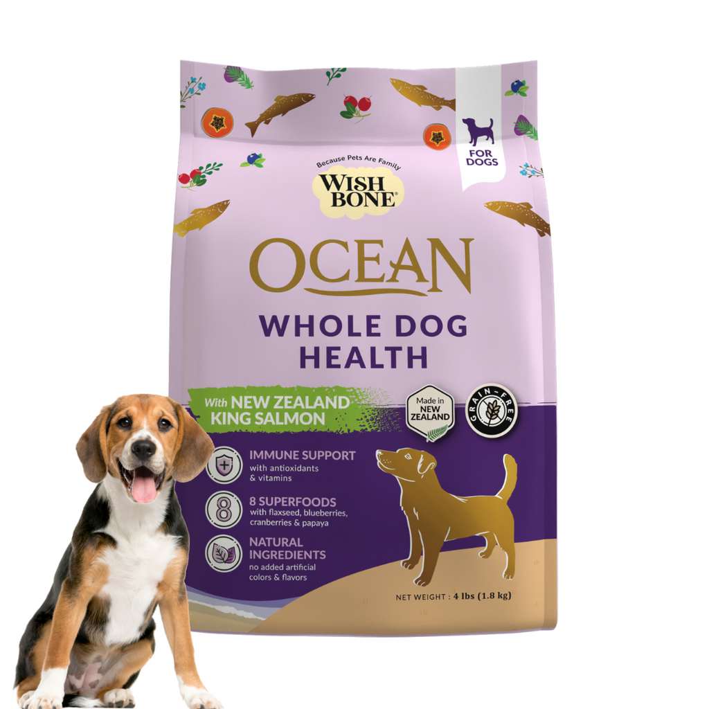 Wishbone Ocean New Zealand King Salmon, Gluten Free, Grain Free Dry Dog Food for Overall Pet Health