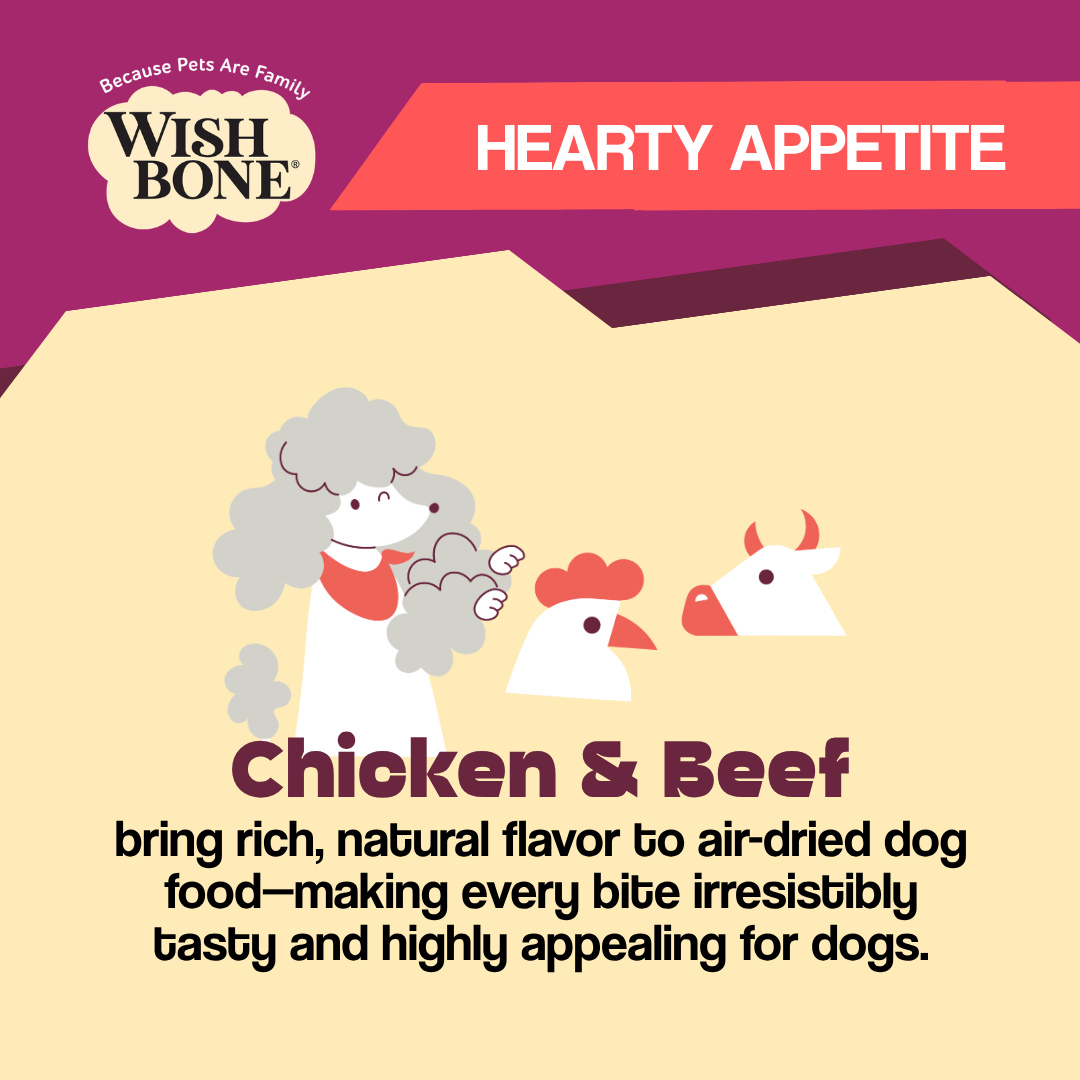 Wishbone Air-Dried Chicken & Beef Dog Food 454g