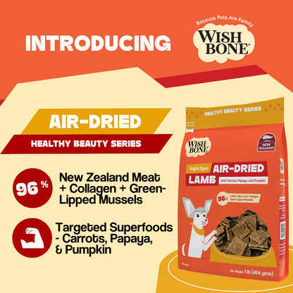 Wishbone Air-Dried Lamb Dog Food 454g