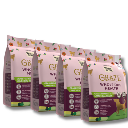 Wishbone Graze for Dogs - New Zealand Beef and Lamb - 1.8kg, 9kg