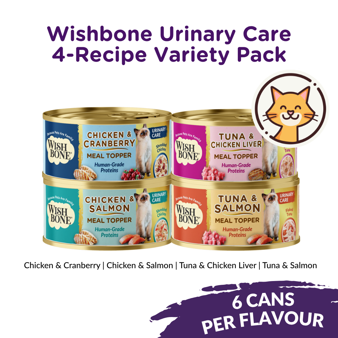 Wishbone Urinary Care 4-Recipe Variety Pack | 24 x 85g Wet Cat Food Toppers