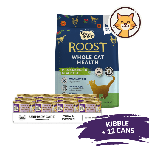 [Cat Ultimate Feed Bundle] Wishbone Dry Cat Food 1.8kg + Urinary Cat Topper in Cans 12 x 85g - Wishbone Pet Foods NZ
