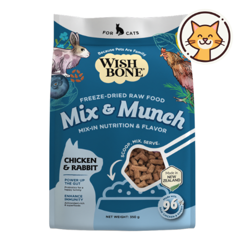 Wishbone Chicken & Rabbit Freeze-Dried Topper for Cats - 350g