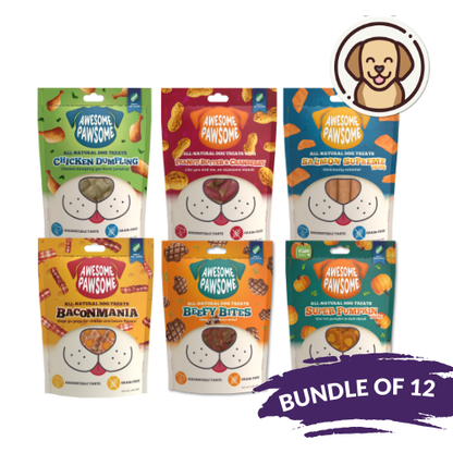 [Dog Treat Bundle of 12] Awesome Pawsome All Natural Dog Treats 85g - Wishbone Pet Foods NZ