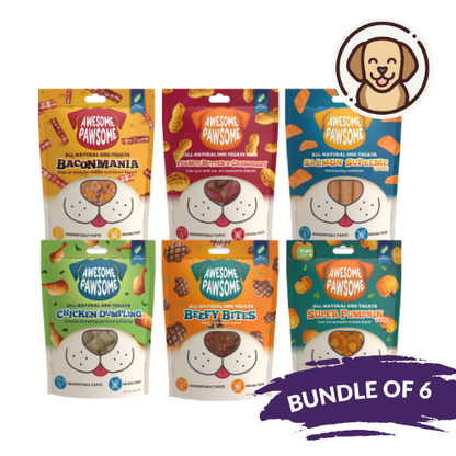[Dog Treat Bundle of 6] Awesome Pawsome All Natural Dog Treats 85g - Wishbone Pet Foods NZ