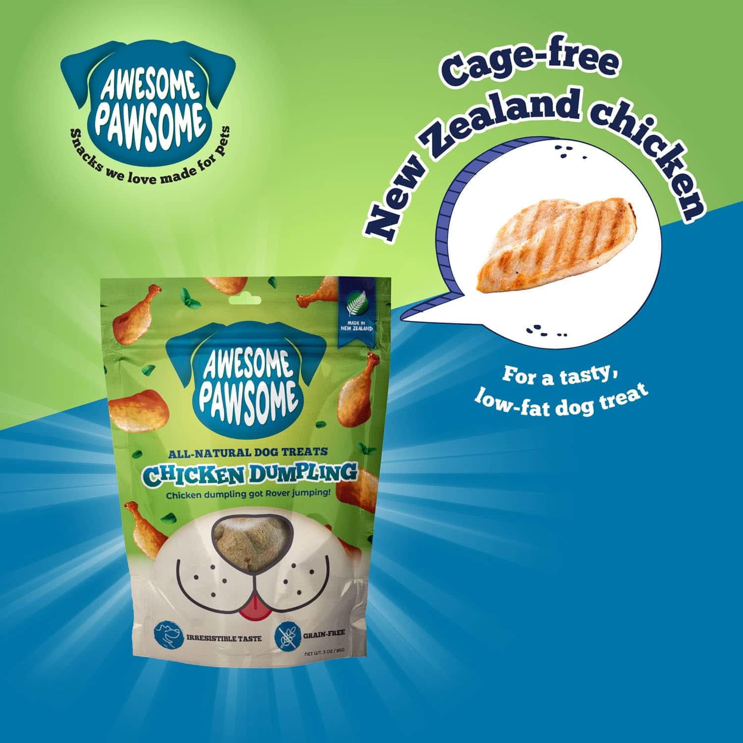 [Dog Treat Bundle of 6] Awesome Pawsome All Natural Dog Treats 85g - Wishbone Pet Foods NZ