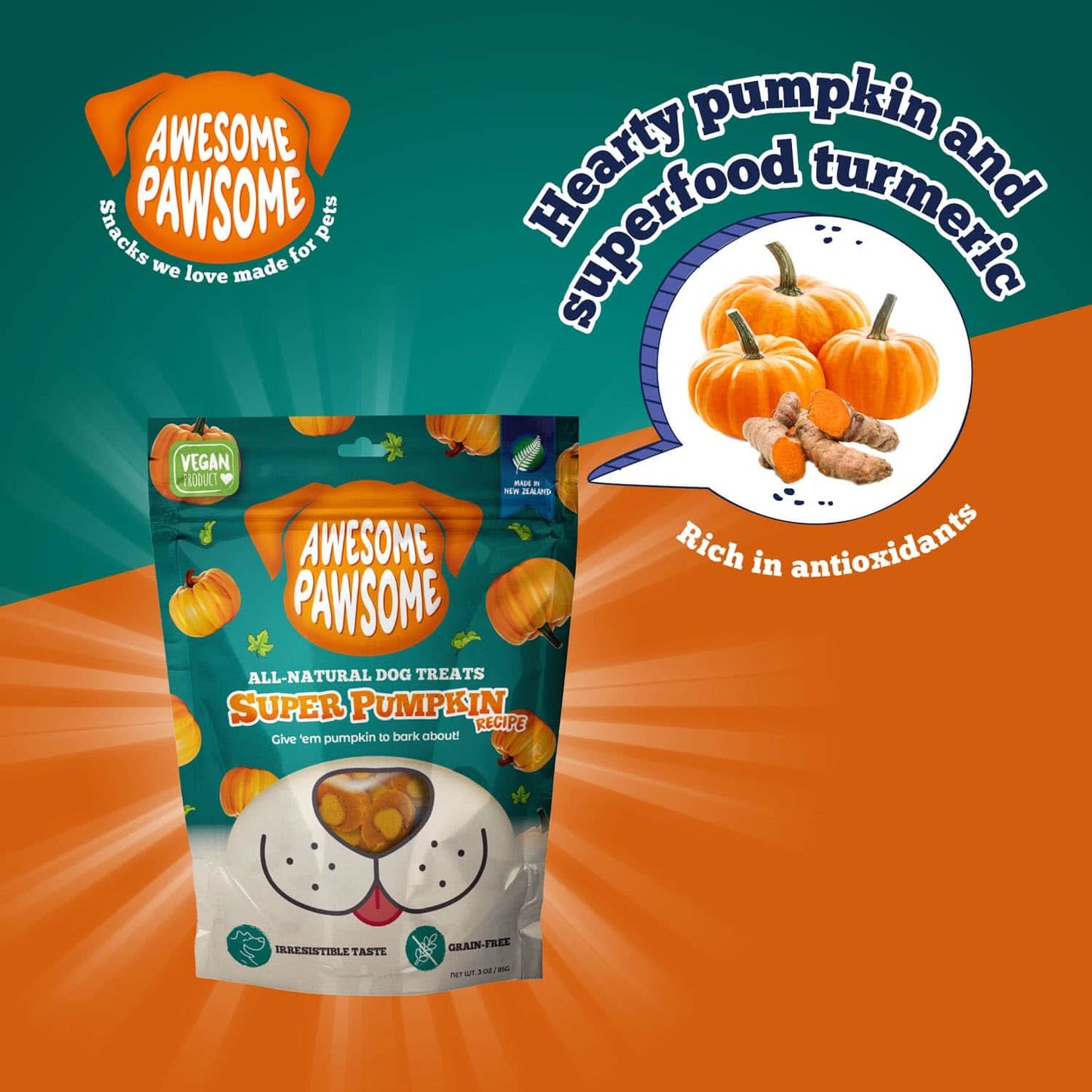 [Dog Treat Bundle of 6] Awesome Pawsome All Natural Dog Treats 85g - Wishbone Pet Foods NZ