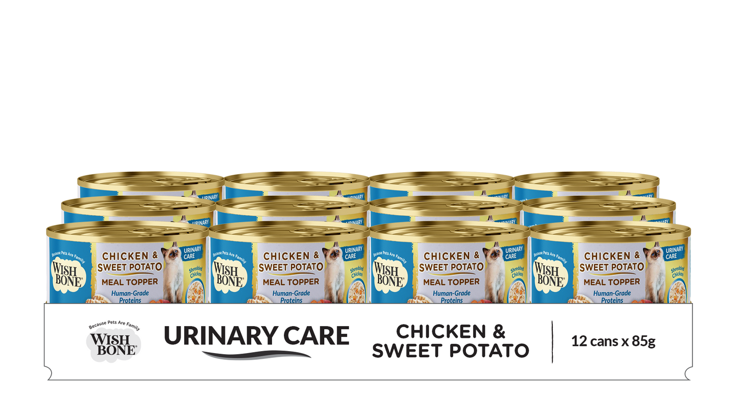 Wishbone Chicken & Sweet Potato - Cat Urinary Care Topper in Cans - 85g