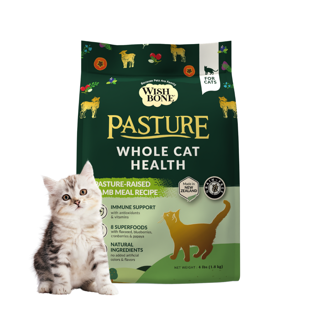 Wishbone Pasture New Zealand Lamb, Gluten Free, Grain Free Dry Cat Food for Overall Pet Health