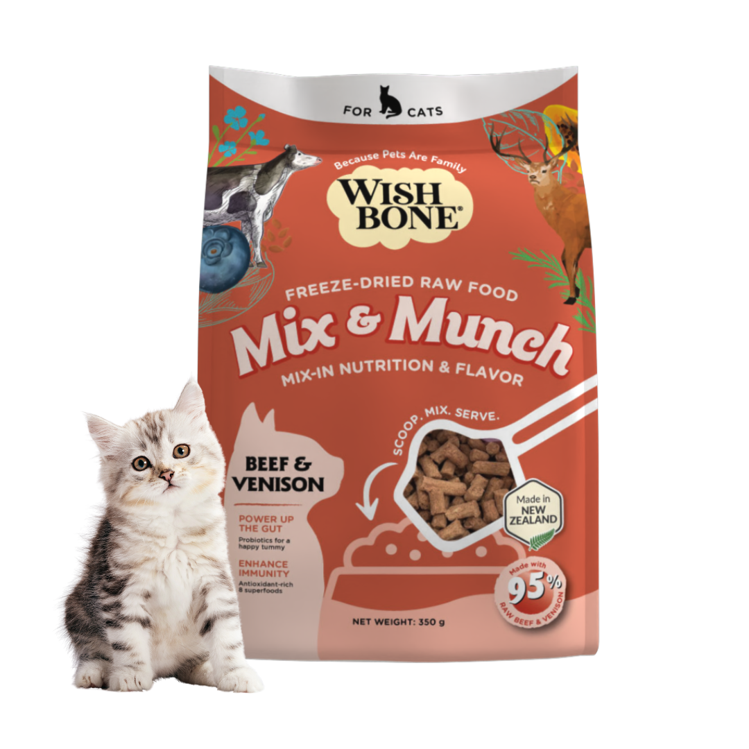 Wishbone Mix & Munch Freeze-Dried Raw Topper Beef & Venison for Cats 350g