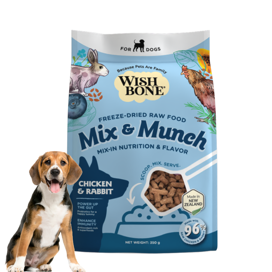 Wishbone Mix & Munch FreezeDried Raw Topper Chicken & Rabbit for Dogs Wishbone Pet Food NZ