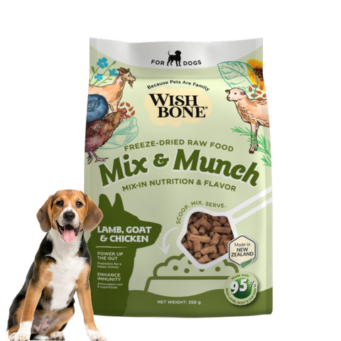 Wishbone Mix & Munch Freeze-Dried Raw Topper Lamb, Goat & Chicken for Dogs 350g