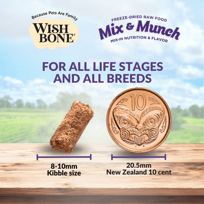 Wishbone Beef & Ocean Fish Freeze - Dried Raw Topper for Cats 350g - Wishbone Pet Foods NZ