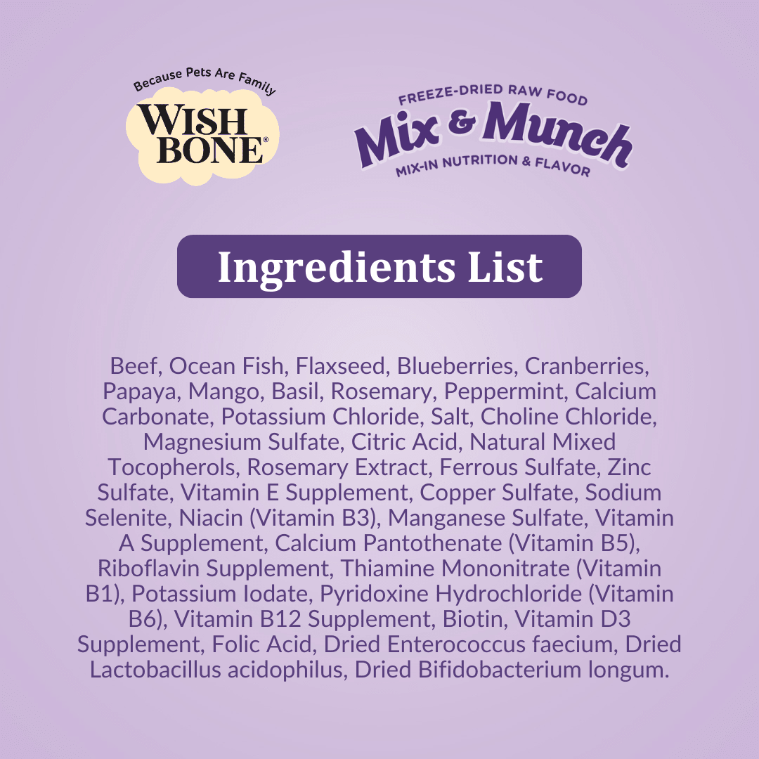 Wishbone Beef & Ocean Fish Freeze - Dried Raw Topper for Dogs 350g - Wishbone Pet Foods NZ