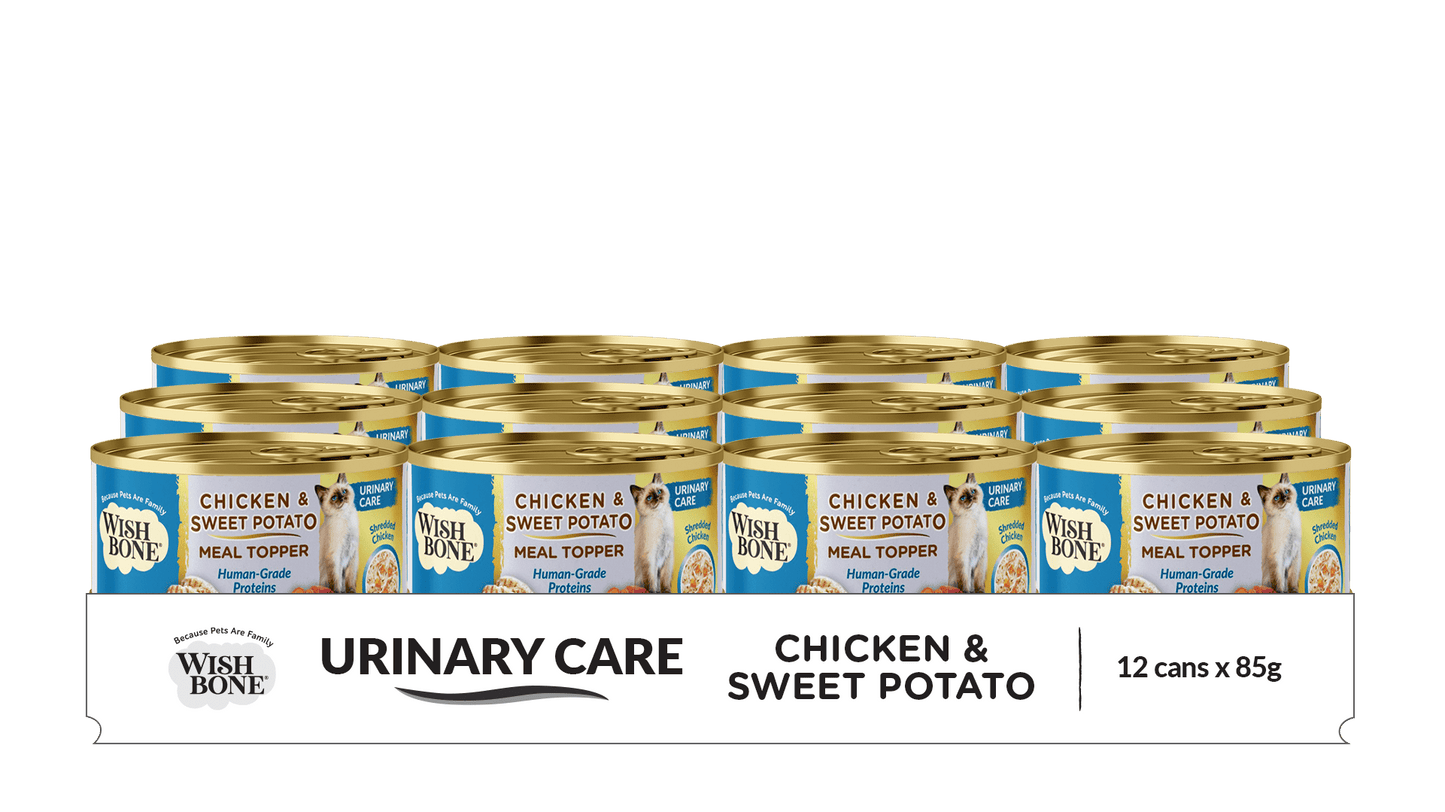 Wishbone Chicken & Sweet Potato - Cat Urinary Care Topper in Cans 85g - Wishbone Pet Foods NZ