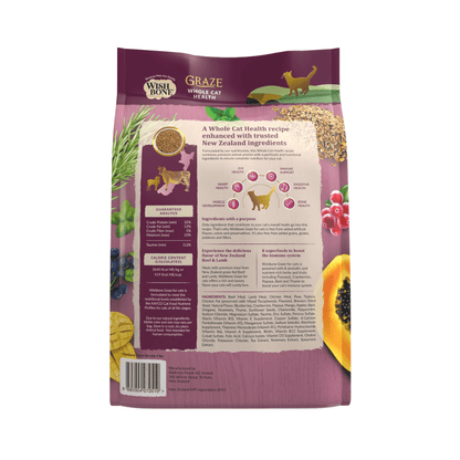Wishbone Graze for Cats - New Zealand Beef and Lamb 1.8kg, 4.5kg - Wishbone Pet Foods NZ