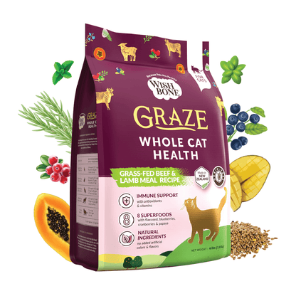 Wishbone Graze for Cats - New Zealand Beef and Lamb 1.8kg, 4.5kg - Wishbone Pet Foods NZ