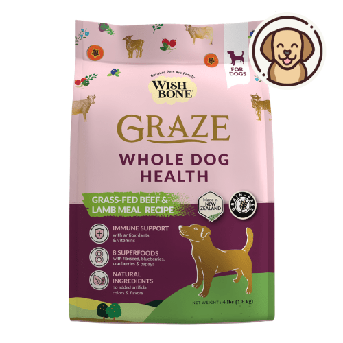 Wishbone Graze for Dogs - New Zealand Beef and Lamb 1.8kg, 9kg - Wishbone Pet Foods NZ