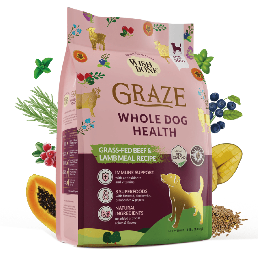 Wishbone Graze for Dogs - New Zealand Beef and Lamb 1.8kg, 9kg - Wishbone Pet Foods NZ