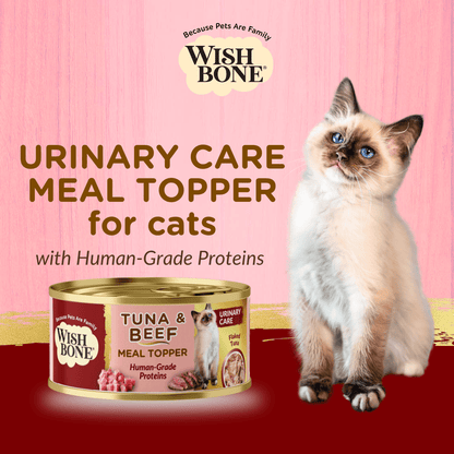 Wishbone Tuna & Beef - Cat Urinary Care Topper in Cans 85g - Wishbone Pet Foods NZ