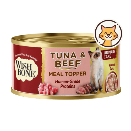 Wishbone Tuna & Beef - Cat Urinary Care Topper in Cans 85g - Wishbone Pet Foods NZ
